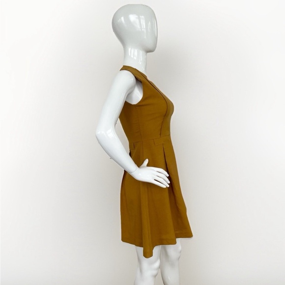 Pinkyotto Mustard Pleated A-Line Dress – Size Small – Office Career Style - Picture 3 of 4